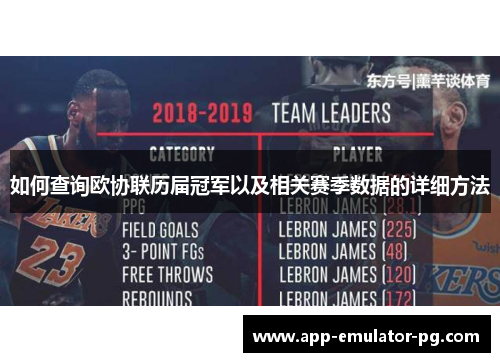 如何查询欧协联历届冠军以及相关赛季数据的详细方法 如何查询欧协联历届冠军以及相关赛季数据的详细方法